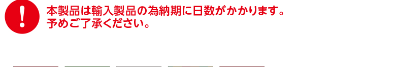 本製品は輸入製品の為納期に日数がかかります。 予めご了承ください。