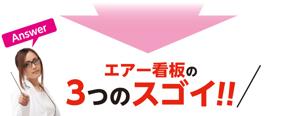 Answer エアー看板の3つのスゴイ!!